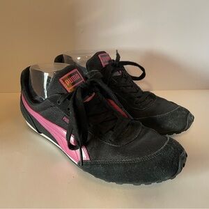 Puma Black Sneakers with pink accents